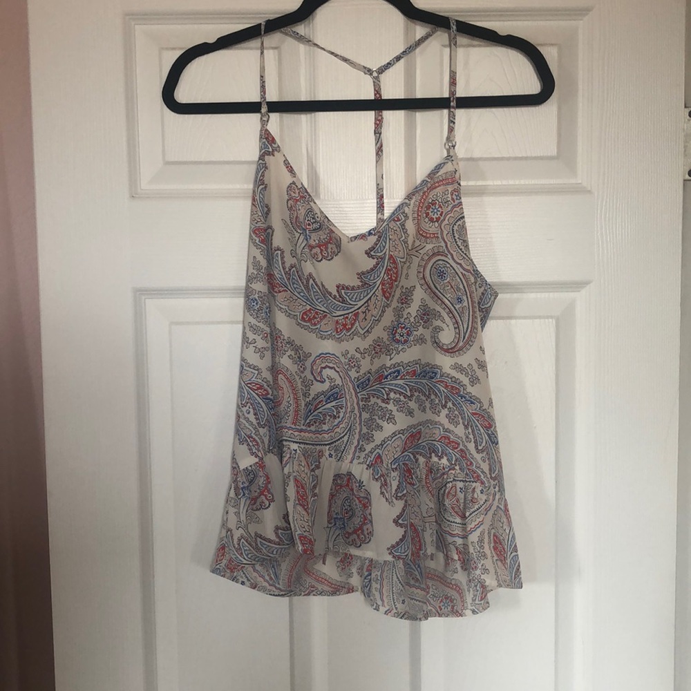 Abercrombie white tank with pattern